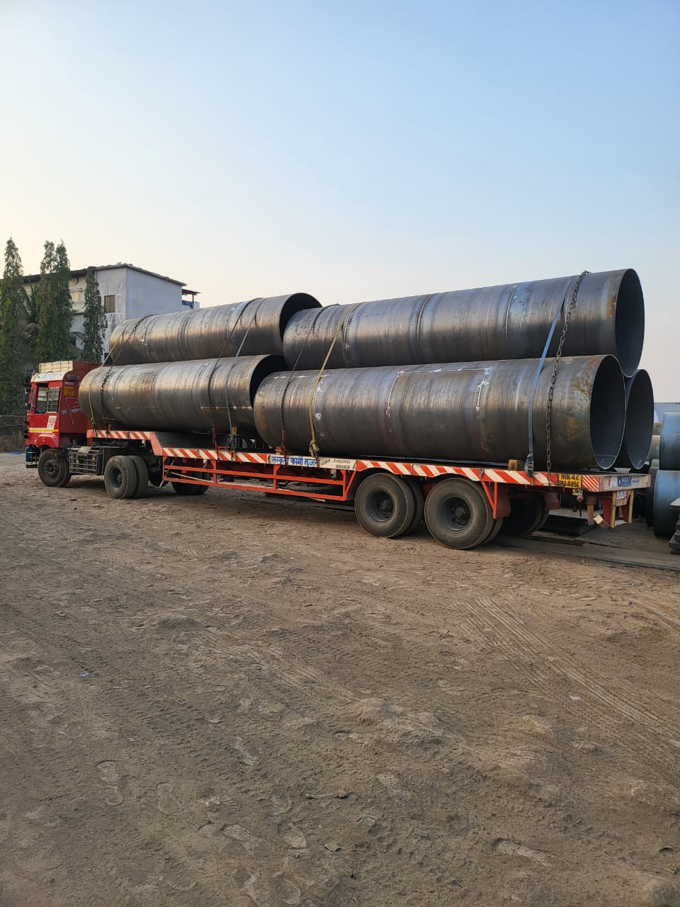 Coated SAW Pipes Ready for Dispatch